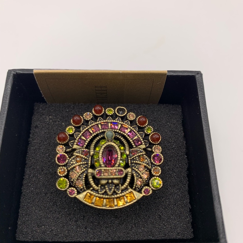 Heidi Daus multicoloured gold tone ring